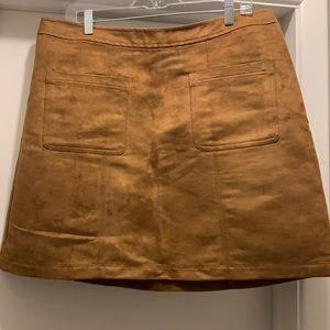 Toffee colored suede skirt